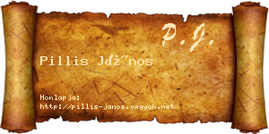 Pillis János névjegykártya